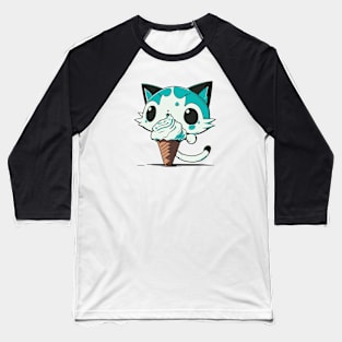 lolicat blue Baseball T-Shirt